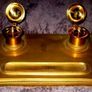 Early Victorian Brass Inkstand Image 4