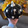 Black white glass pumpkin decoration halloween Image 2