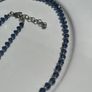 Blue bead crystal stone strung alongside small sterling spacers Image 8