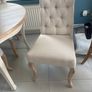 Oak dining Room table with 4 cream chairs Image 2