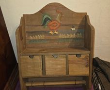 Vintage hand made Wooden Wall Mount Spice Rack