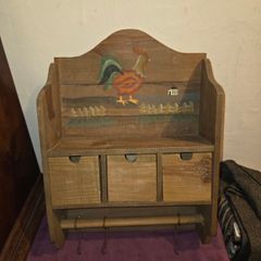 Vintage hand made Wooden Wall Mount Spice Rack