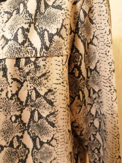 Women's Faux Suede Snake Print Coat Size M