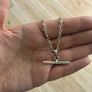 Antique Silver Plated T-bar Necklace Image 5