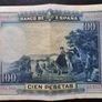 1928 Spain 100 Pesetas Cervantes. Free shipping Image 2