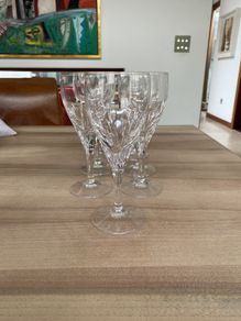 Raindrops Galway Crystal white wine glasses