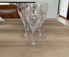Raindrops Galway Crystal white wine glasses