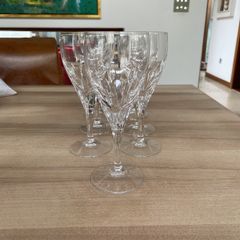Raindrops Galway Crystal white wine glasses