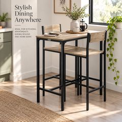Bar table with 2 stools high back chairs