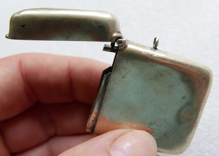 Vintage Silver Plated Vesta Case Matchsafe Irish Connemara Shamrock Lucky