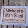 Personalised Name Man Men DIY Shed Plaque Wall Sign Hanging Rustic Frame Image 2