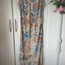 dress slip dress bias cut with scallop neckline size 10:beige patterned Image 3