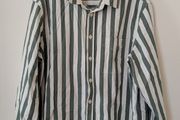 Zara Man Green Striped Overshirt Size XL