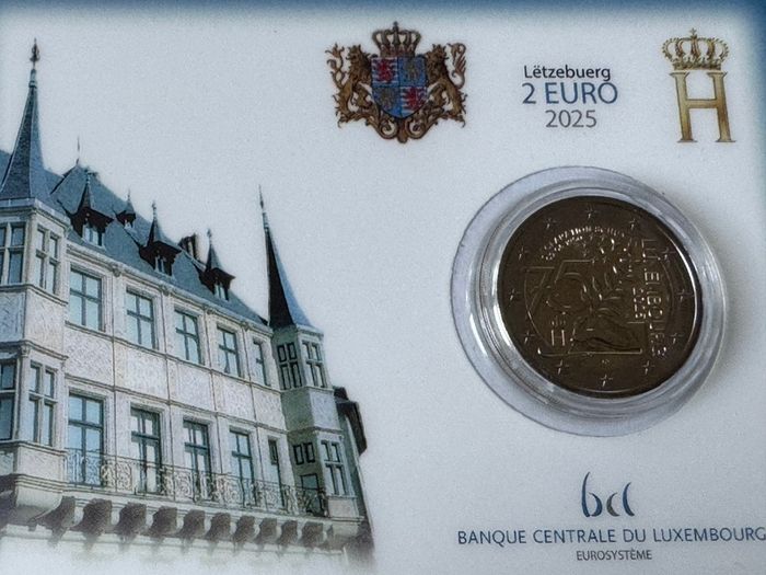 Luxembourg 2 Euro Commemorative Coin 2025 - The Schuman Declaration. BU. Coincard