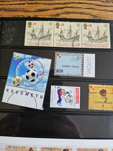 World Stamps UK USA France Denmark New Zealand Swiss India Bermuda Croatia Portugal