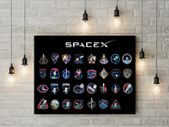 Space X Patches printed Wall picture foamex board printed picture on it wall board wall decor wall art picture