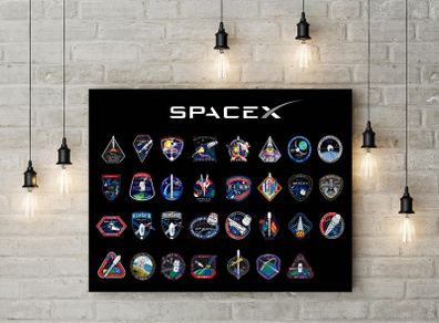 Space X Patches printed Wall picture foamex board printed picture on it wall board wall decor wall art picture