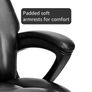 Executive Office Chair, High Back Ergonomic Chairs with Padded Cushion, Heavy Duty PU Leather Chairs Height Adjustable and Soft Armrest Reinforced Comfortable Business Work Desk Chair - Black Image 4