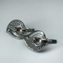 925 Silver & 375 Gold Earrings and Ring Set with Cubic Zirconia Image 6