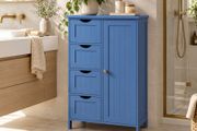 Slate Blue Bathroom Storage Cabinet with Drawers