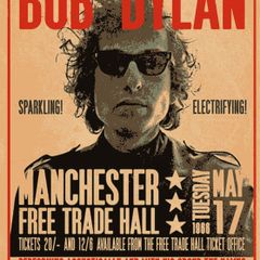 Bob Dylan Manchester Free Trade Hall 1966 Vintage Poster Replica