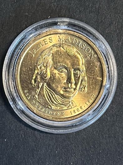 USA James Madison 1809-1817 Presidential Dollar Mint in protective Capsule Issued in 2007