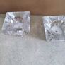 Lovely Tipperary Lead Crystal Cut Glass Pair of INFINITY Votive Candle Holders Image 5
