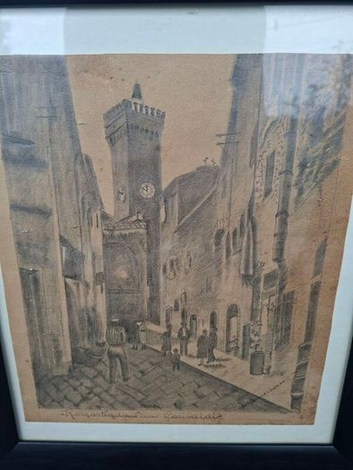 Charming Original Italian Graphite Drawing