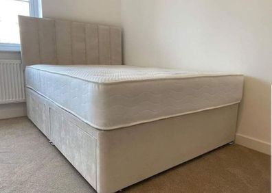 Brand New High quality King size Divan Bed base Headboard and Mattress