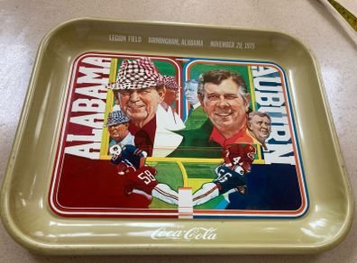 Coca Cola Metal Tray Alabama Auburn 1975