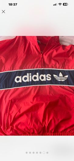Vintage Adidas Trefoil windbreaker jacket - red and navy