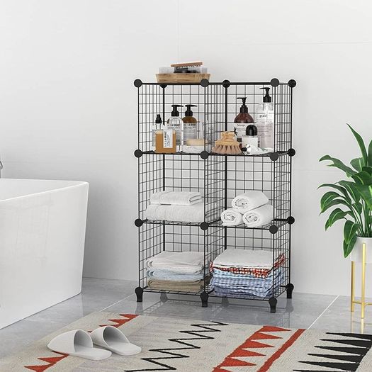 6 Cube Wire Storage Shelves, Multifunctional DIY Wire Fence Wardrobe Closet Cabinet Bookcase Bookshelf Perfect for Office/Livingroom/kitchen/Bathroom (FREE SHIPPING)