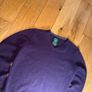 Wool 100 % sweater  jumpers violet men size L made in Madagascar y2k purple Image 2