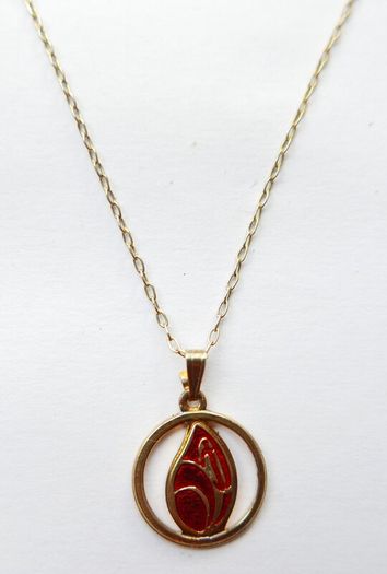 Vintage Sterling Silver 925 Gold Plated Chain with Pendant , length 20" - 2,8g