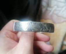 Vintage Engraved Silver Bangle