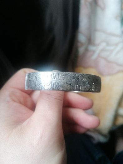 Vintage Engraved Silver Bangle