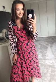 Dancing Leopard Wrap Maxi Dress Size Uk 16 /14