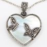 Reversible Marcasite And Mother Of Pearl Silver Necklace Image 2