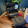 Eames Style ArmChair and matching Ottoman Stool Image 3