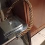 Tall Vintage Nautical Lantern in Teak Wood Case 65cm. Image 2