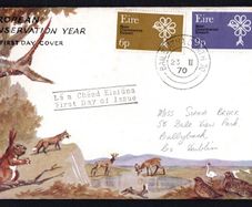 1970 Ireland European Conservation Year Commemorative Stamps Harp Cover First Day Cover (FDC)