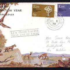 1970 Ireland European Conservation Year Commemorative Stamps Harp Cover First Day Cover (FDC)