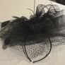 Fascinator in black. Image 2