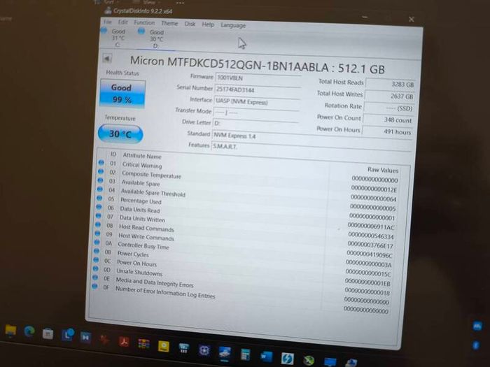 512GB Nvme Ssd Micron 2500 M.2 2280 Pcie 4.0 X4 5500/2900mb/s 150TBW