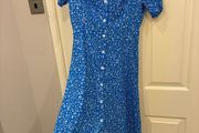 blue &amp; white midi dress