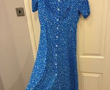 blue & white midi dress