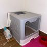Top Entry Cat Litter Box with Lid Foldable Large Kitty Litter Boxes Cats Toilet Including Plastic Scoop Image 2