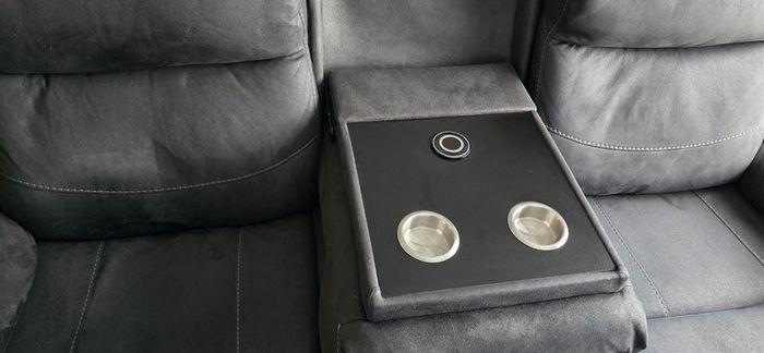 Electric reclining 3 seater sofa with wireless phone charger