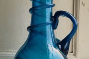 Mid-century handblown azzure blue pitcher