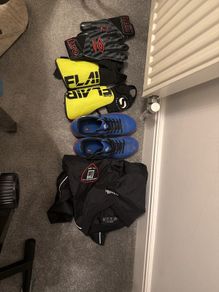 Football / Soccer Cleats, Shin pads and goalie gloves